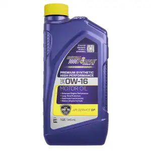 Royal Purple 06016 High Performance Ultra-Low Viscosity Motor Oil 0W16 Quarts