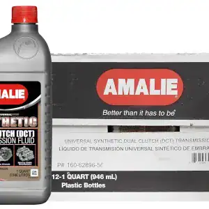 AMALIE Universal Synthetic Dual Clutch Transmission Fluid (160-62896-56) 1 Quart Bottle, Pack of 12