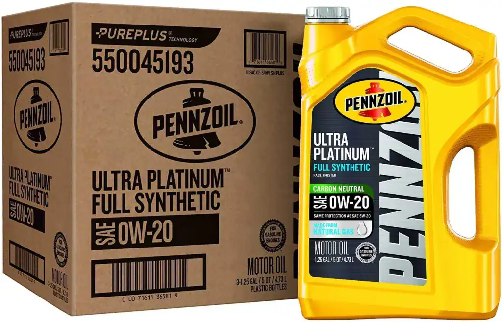 Pennzoil Ultra Platinum Full Synthetic 0W-20 Motor Oil 5 Quart Jug