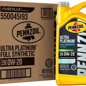 Pennzoil Ultra Platinum Full Synthetic 0W-20 Motor Oil 5 Quart Jug
