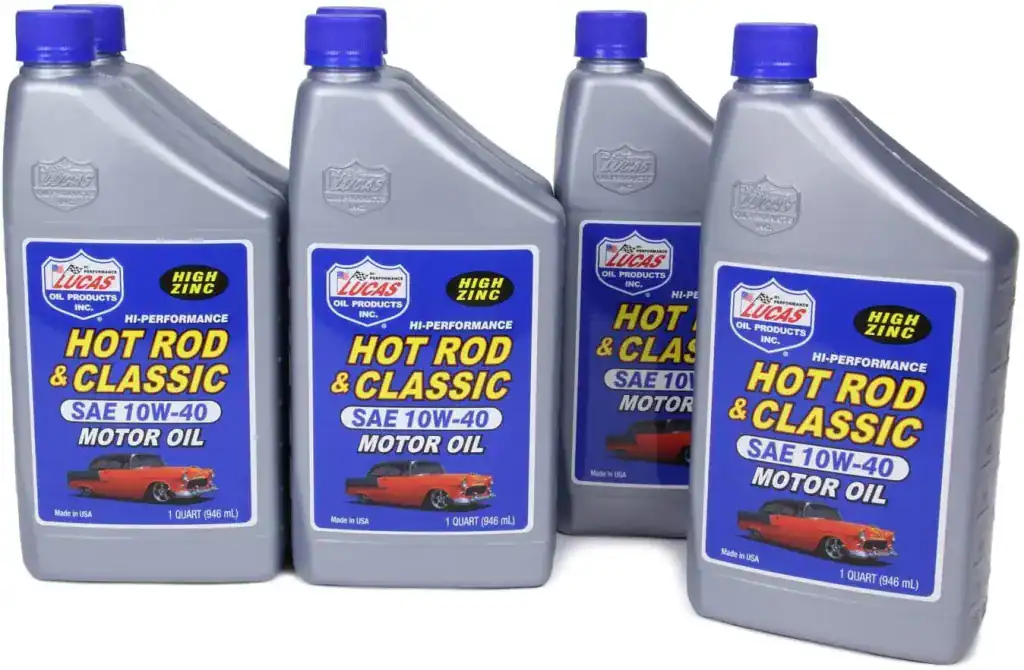 Lucas Oil 10688 10W-40 Hot Rod High Performance Motor Oil Quart Bottle (6 Pack)