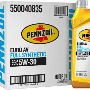 Pennzoil Euro AV SAE 5W-30 Full Synthetic Motor Oil Quart Bottles