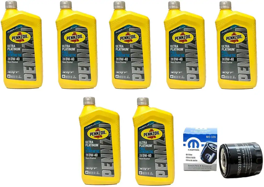 Pennzoil Synthetic Ultra Platinum 0W-40 Motor Oil (7 Quarts) & Filter (339) Mopar Oil Change Kit