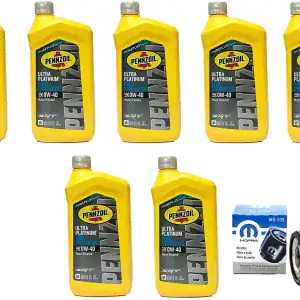 Pennzoil Synthetic Ultra Platinum 0W-40 Motor Oil (7 Quarts) & Filter (339) Mopar Oil Change Kit