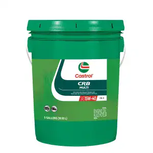 Castrol 15AA49 CRB Heavy Duty Diesel Motor Oil 15W-40 CK-4 – 5 Gallon Pail