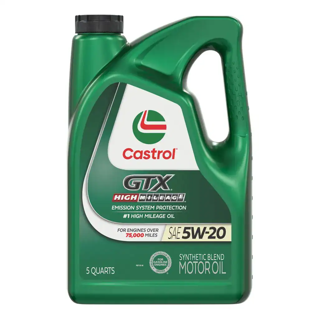 Castrol 1597C4 GTX High Mileage Motor Oil 5W-20 - 5 Quart Jug