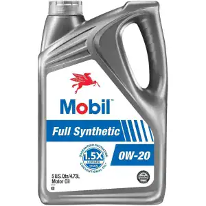 Mobil 125200 Full Synthetic Motor Oil 0W-20 – 5 Quart Jug