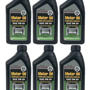 Toyota SAE 0W-20 Synthetic Engine Motor Oil Quart Bottles