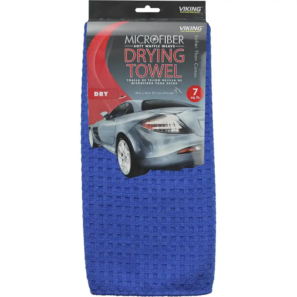 Viking Car Care 912400 Waffle Weave Drying Towel - 7 Square Feet, Royal Blue