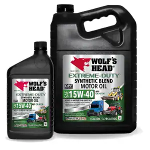 Wolf’s Head Extreme-Duty Synthetic Blend Diesel Motor Oil 15W-40 – Gallons