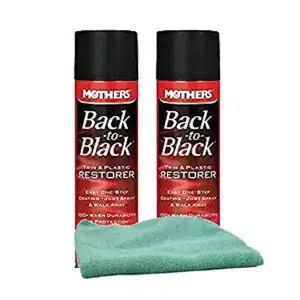 Mothers Back-to-Black Trim & Plastic Restorer 10 oz Aerosol with Microfiber Cloth