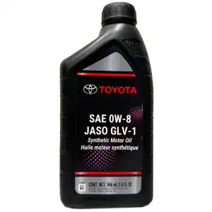 Toyota Synthetic Motor Oil SAE 0W-8 JASO GLV-1- 6 Quarts (1 Case)